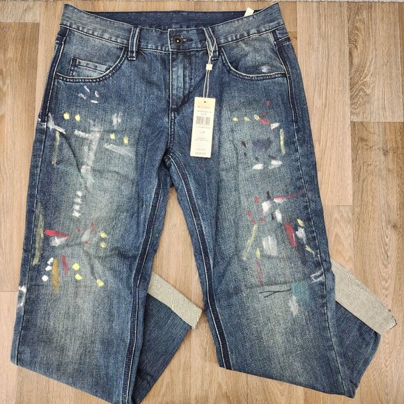 BCBGMAXAZRIA Billie Women's Size 28‎ Blue Denim Street Wash Straight Leg Jeans - Picture 1 of 10